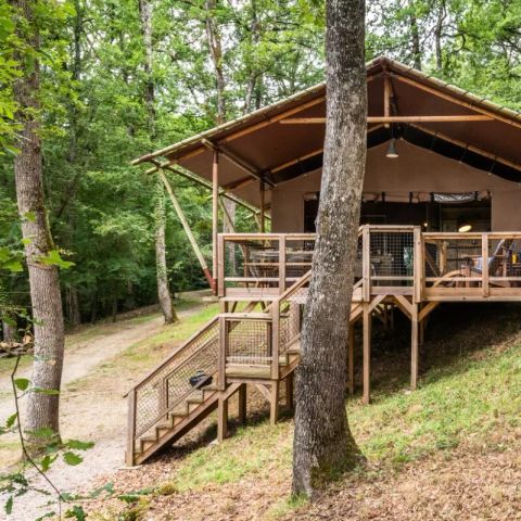 TENDA IN TELA E LEGNO 6 persone - Tenda Wood Lodge XL 4 Camere 6 Persone