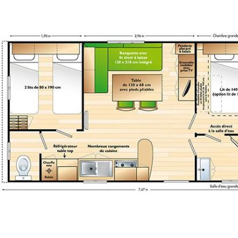 MOBILHEIM 4 Personen - Mobilheim Komfort 2 Zimmer