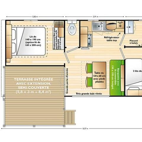 MOBILE HOME 4 people - Essential 2-bedroom mobile home