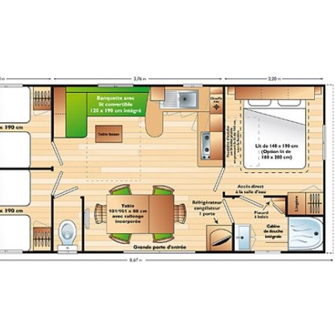 MOBILHOME 6 personas - Casa móvil Tribu de 3 dormitorios