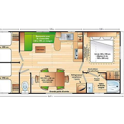 Mobilheim 6 Personen - Mobilheim Tribu 3 Zimmer