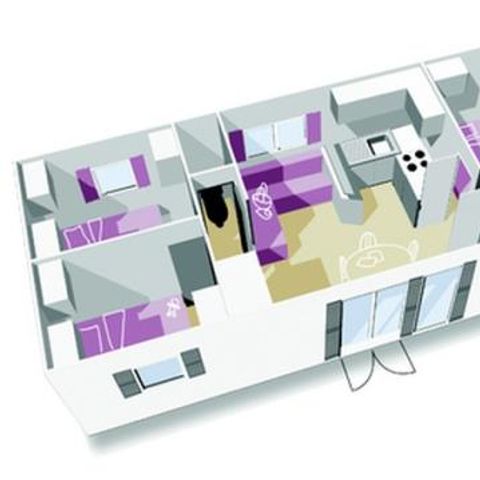 MOBILHOME 6 personas - Paquete PREMIUM - Mobil-home 3 habitaciones = ropa de cama + toallas + limpieza