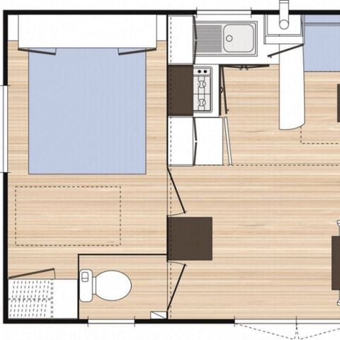 CASA MOBILE 4 persone - Casa mobile con 2 camere da letto Argent (Ophéa 7)