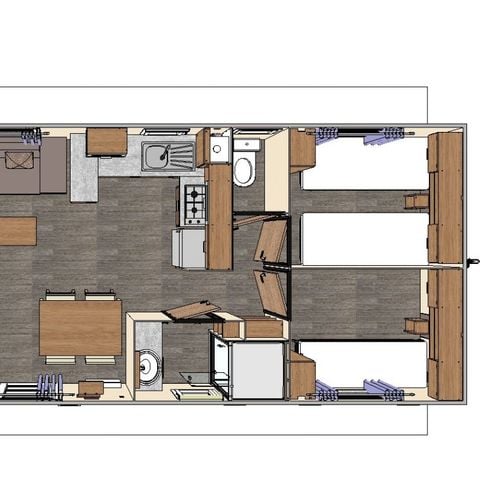 MOBILE HOME 6 people - 3-bedroom mobile home Gold (Elite 100)