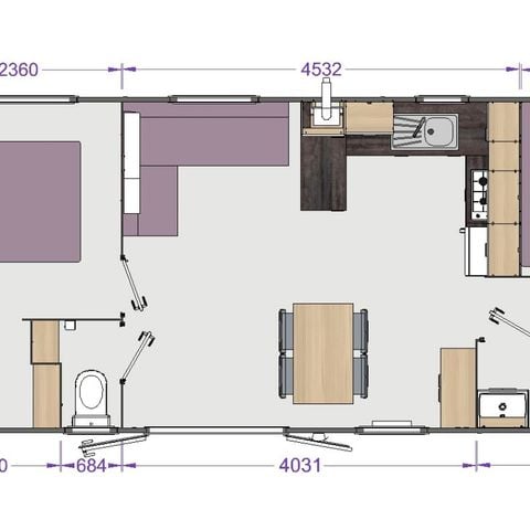 MOBILHOME 4 personnes - Mobil home 2 chambres Or (Lodge 972)