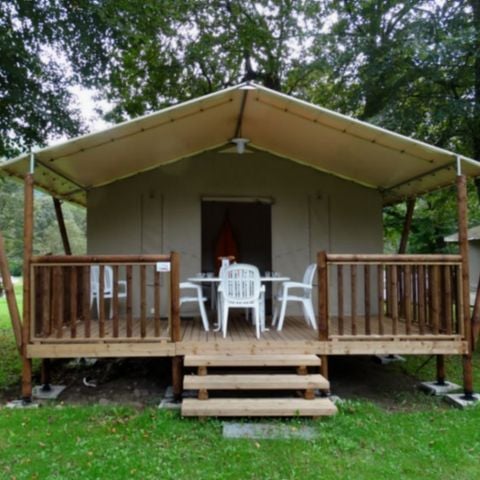 TIENDA DE LONA Y MADERA 5 personas - Casa de madera