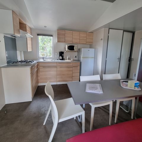 Mobilheim 6 Personen - Mobilheim CONFORT 3 SCHLAFZIMMER 8.60m x 4m (34m²) + halbüberdachte Terrasse + Klimaanlage + Fernseher