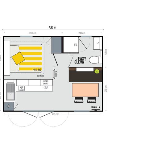 MOBILE HOME 2 people - OHARA 1 bedroom 5x4m ( 20m²) - Air conditioning