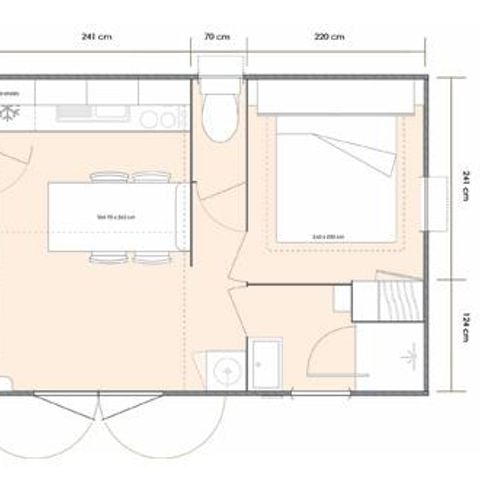 Mobilheim 4 Personen - Mobilheim Premium 32m² - 2 Zimmer