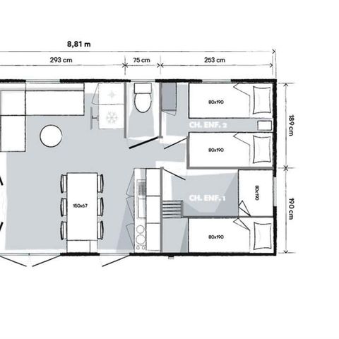 MOBILHOME 6 personnes - Mobil Home Premium Plus 33m²- 3 chambres