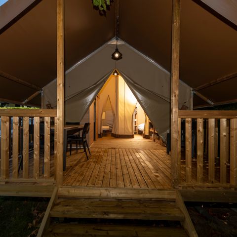 UNIEKE ACCOMMODATIE 5 personen - Lodgetent MET sanitaire voorzieningen