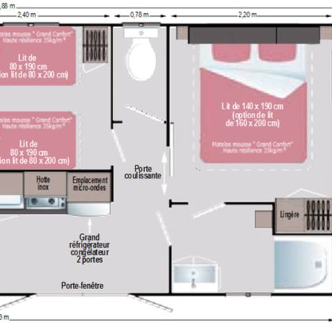 MOBILHEIM 6 Personen - MH SUPER CAP DÉSÉO 34 m²