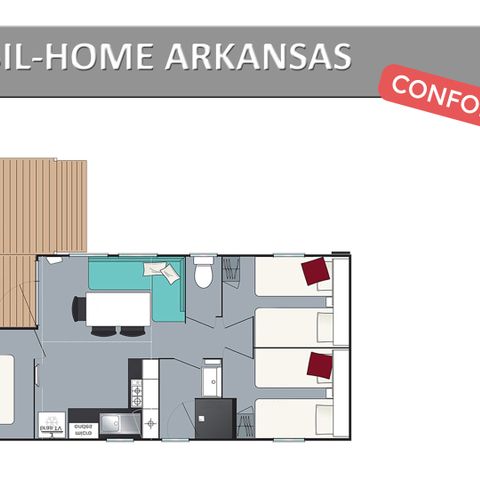 Stacaravan 8 personen - ARKANSAS COMFORT