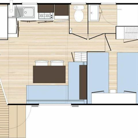 MOBILHEIM 4 Personen - Le Plein Air 2 Zimmer 29m² (max. 4 Erwachsene - Haustiere verboten - Nichtraucher)