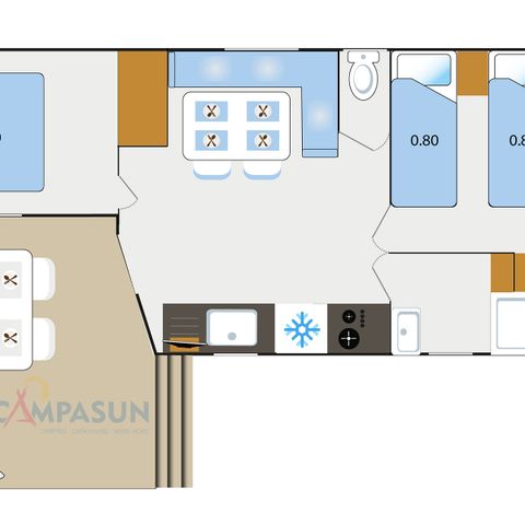 MOBILHOME 4 personas - Mobil home Sainte-Croix - 28m² - 2 habitaciones + TV + A/C