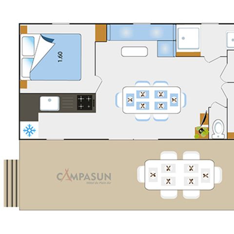 MOBILHOME 6 personnes - Mobil home Quinson - 33m² - 3 chambres + TV + A/C