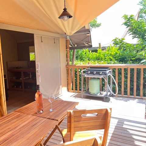 TIENDA DE LONA Y MADERA 4 personas - Lodge safari Aiguines - 26m² - Glamping