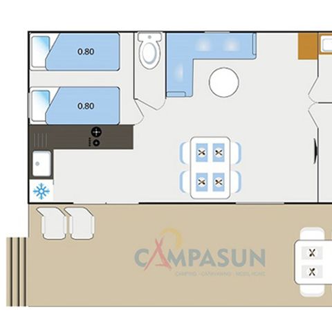 MOBILHEIM 4 Personen - Mobilheim Moustiers 32m2- Geschirrspüler + TV + Klimaanlage