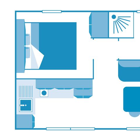 MOBILHOME 2 personnes - COTTAGE 2p 1ch ****