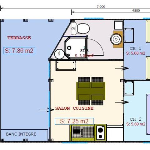 TIENDA DE LONA Y MADERA 5 personas - Freeflower Estándar 30m² (30m²)