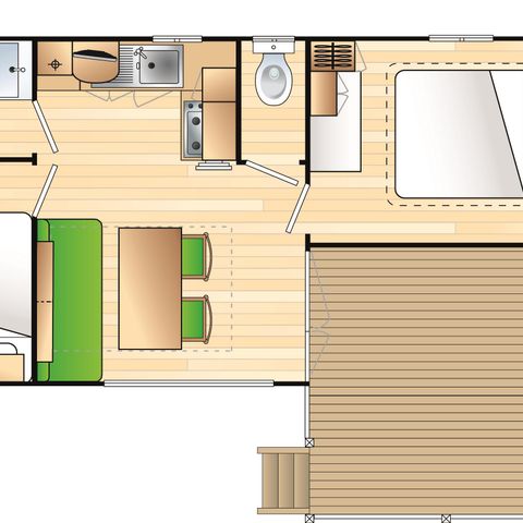 MOBILHOME 4 personas - Estándar 29 m² - sin aire acondicionado