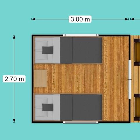 TIENDA DE LONA Y MADERA 2 personas - Mini Lodge sobre pilotes