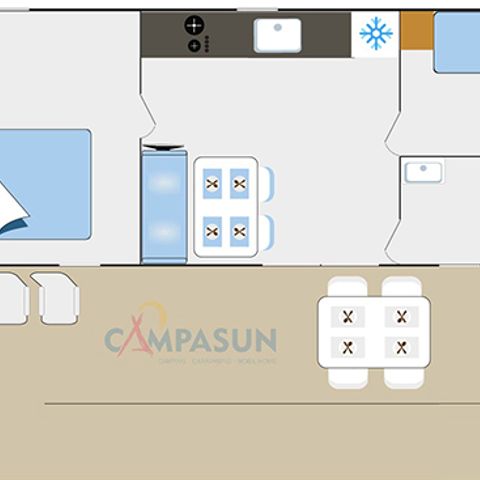 MOBILHOME 4 personas - Cottage PMR adaptado para personas con movilidad reducida - 30m² - 2 habitaciones