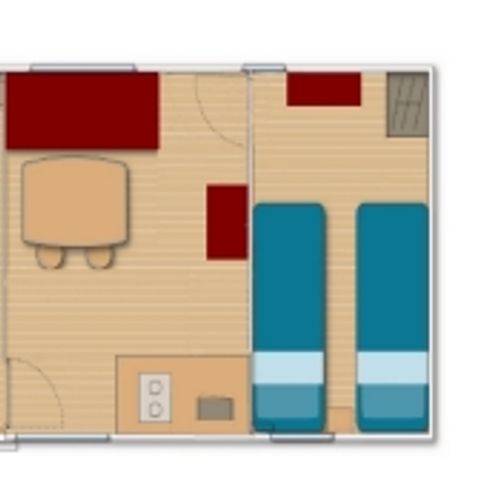 MOBILHEIM 4 Personen - Ohne Sanitäranlagen Klimatisiert - 2 Zi - 3 x 6m / Garrigue