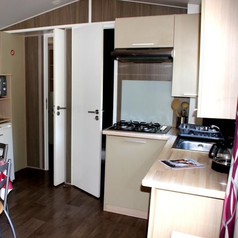 CASA MOBILE 4 persone - MOBIL HOME Aria condizionata - 2 camere da letto - 3,40 x 7,80m / Quercia verde