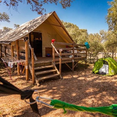 TENDA IN TELA E LEGNO 4 persone - Safari, 2 camere (senza servizi igienici)