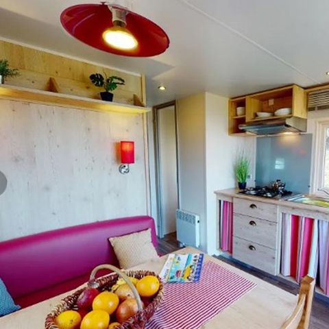 UNIEKE ACCOMMODATIE 4 personen - Roulotte met uitzicht op het meer - 20.40m² - 2 kamers (2 volwassenen + 2 kinderen)