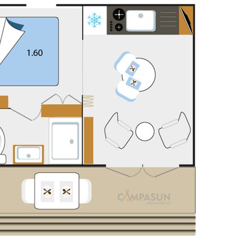 MOBILHOME 2 personas - Key Westotel 2 pers. A/C + Sábanas y toallas incluidas