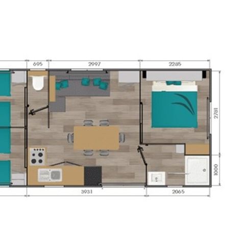 MOBILHOME 6 personas - Confort+ 3 habitaciones 6 Personas