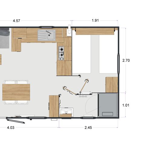 MOBILHEIM 4 Personen - MOBILHEIM KOMFORT HOLZ 64