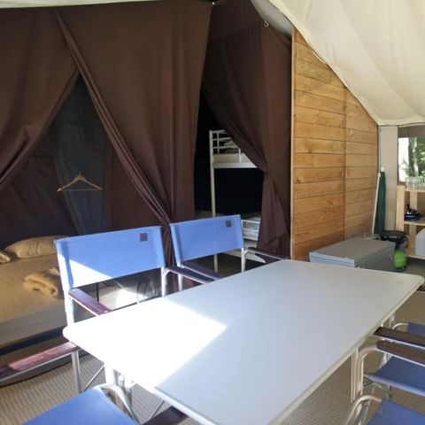 SAFARITENT 5 personen - Lodgetent - 4 volwassenen + 1 kind - met sanitair