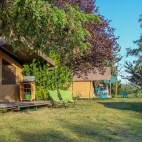 SAFARITENT 5 personen - Lodgetent - 4 volwassenen + 1 kind - met sanitair