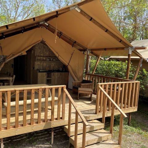 TENTE TOILE ET BOIS 6 personnes - Lodge Safari