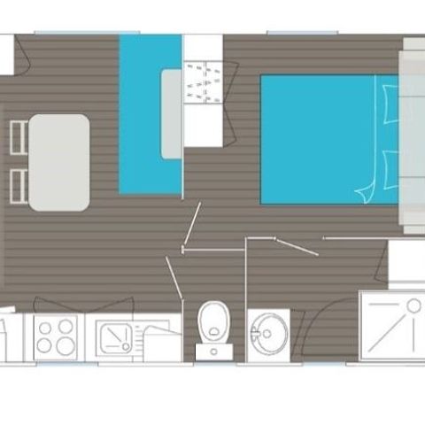 MOBILE HOME 2 people - LOUISIANE CORSAIRE with sanitary facilities