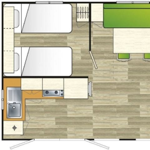 CASA MOBILE 4 persone - Super Riviera 28m² (5a persona - 12 anni GRATIS!) (sab/sab luglio e agosto)