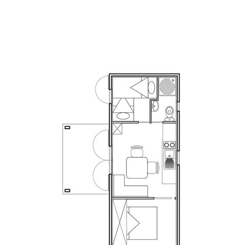 CHALET 4 Personen - Chalethaus 30-35m² - n°208 4 pers. TV Waschmaschine Liegestuhl (Juli und August: Freitag/Freitag)