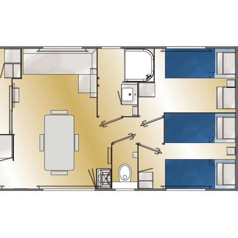 MOBILE HOME 6 people - Super Cordelia Air-conditioned mobile home 32m² PANORAMIC VIEW ! - 3 bedrooms - TV (sold in July and August)