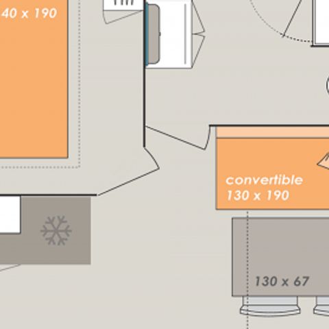 MOBILHEIM 2 Personen - Cahita 1 Schlafzimmer 2 Personen