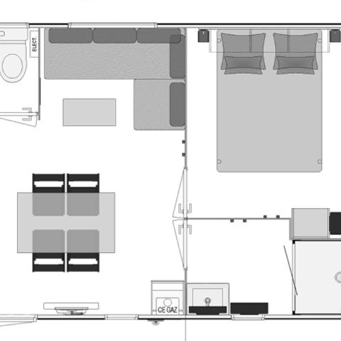 MOBILHOME 4 personnes - Loggia Premium, 31m² - Clim - TV