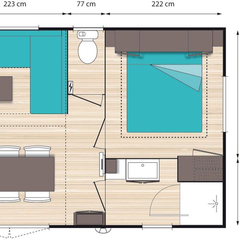 CASA MOBILE 4 persone - Casa mobile Confort Compact - 2 camere da letto