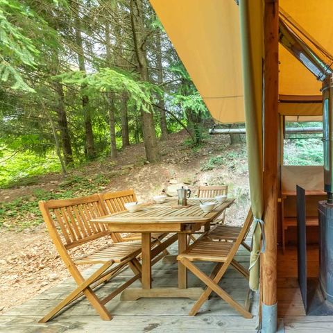 TENTE TOILE ET BOIS 5 personnes - Cabane