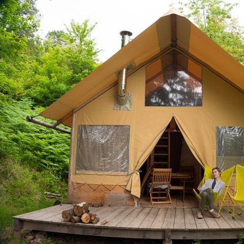 TENTE TOILE ET BOIS 5 personnes - Cabane