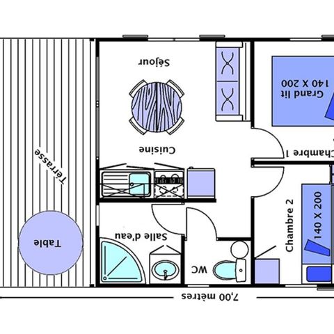 CHALET 5 personas -  Prestige 5 Pers. 25m² + 10m2