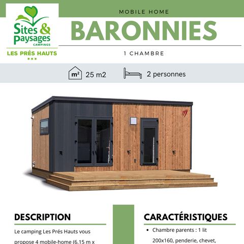 MOBILHOME 2 personnes - Privilège Baronnies 1 Chambre