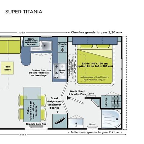 Stacaravan 5 personen - MH2 PREMIUM, met sanitair