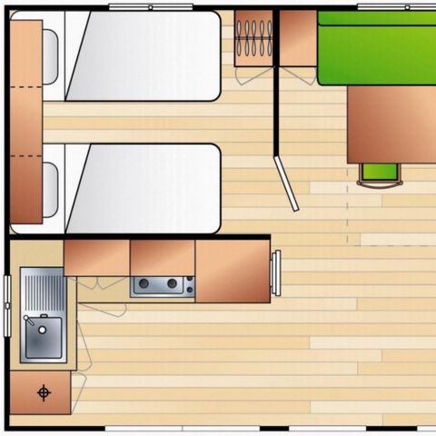 MOBILHOME 5 personnes - Mobil-home confort climatisé 2 chambres